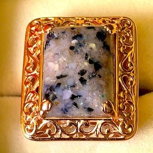 Pink Opal and Black Spinal Ring